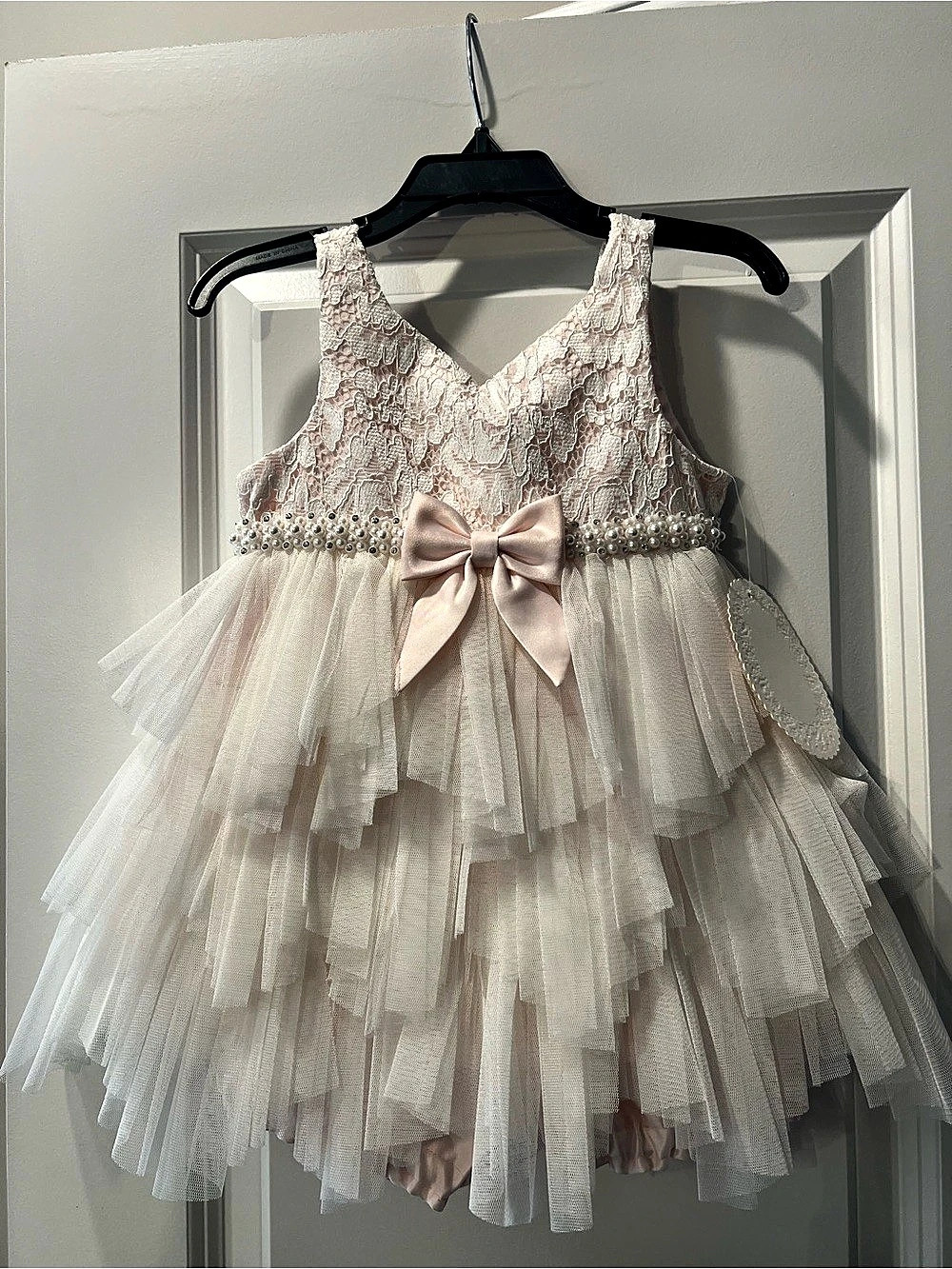 American Princess Girls Pink & White Formal Dress